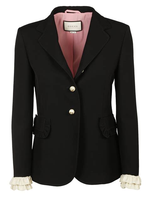 gucci black white fur jacket blazer|Gucci blazer sale.